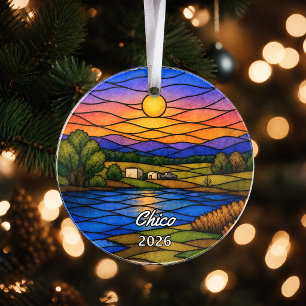 Personalised Chico Acrylic Ornament, Custom Califo Ornament