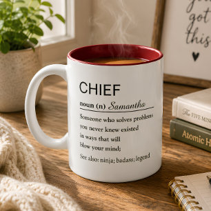 Personalised Chief Definition Two-Tone Coffee Mug