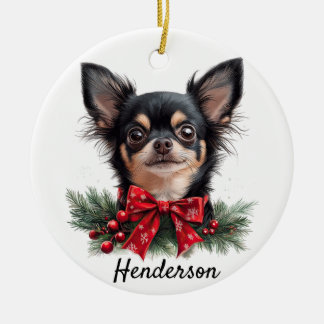 Personalised Chihuahua  Ceramic Tree Decoration