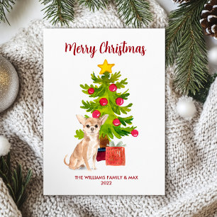 Personalised Chihuahua Dog Christmas Holiday Card