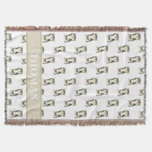 Personalised Chihuahua (Long Haired Tricolor) Throw Blanket