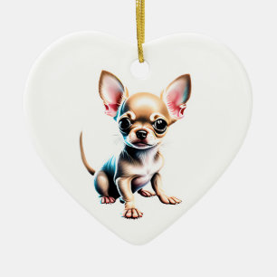 Personalised Chihuahua Puppy Ceramic Tree Decoration