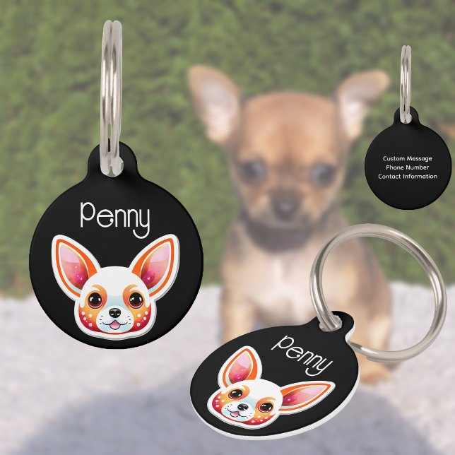 Personalised Chihuahua Puppy Dog Name Pet Tag (Stay Stylish, Stay Safe 🐾)