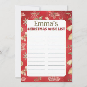 Personalised Child Name Christmas Letter to Santa Invitation
