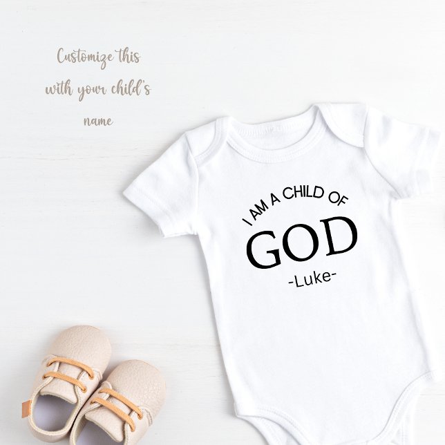 Personalised Child of God  Baby Bodysuit (I am a child of God)