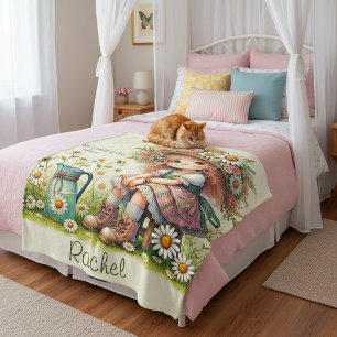 Personalised Child of God daisy girl Fleece Blanket