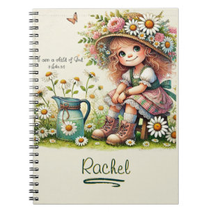 Personalised Child of God daisy girl Notebook