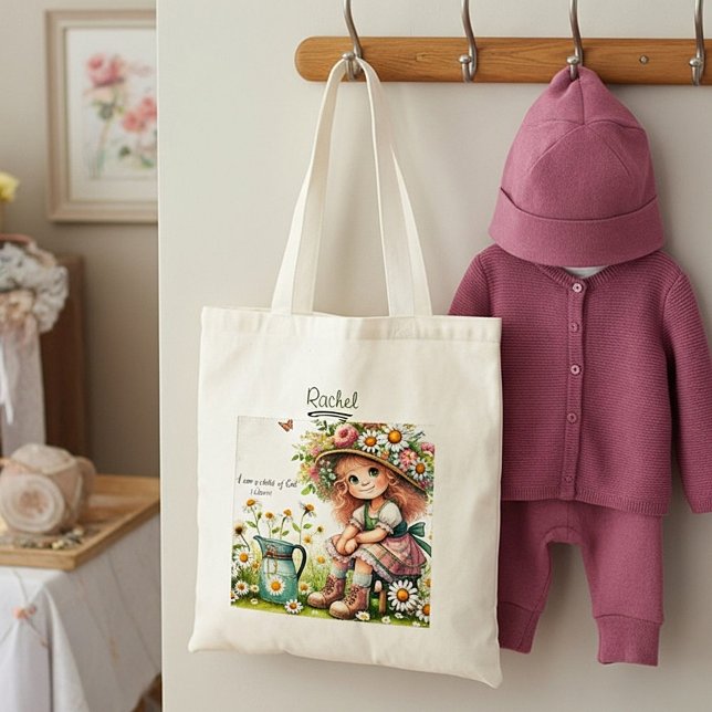 Personalised Child of God daisy girl Tote Bag (Creator Uploaded)