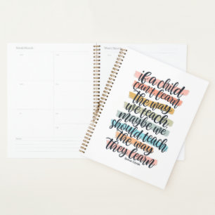 Personalised Childhood Education Homeschool Quote Planner