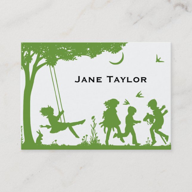 Personalised Children’s Silhouette  Calling Card (Front)
