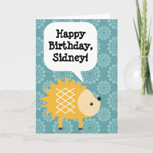 Personalised Children's Birthday Card Hedgehog