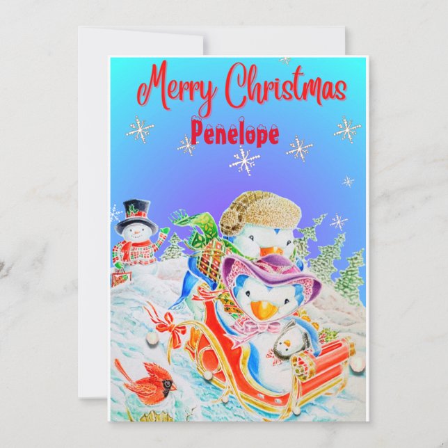 Personalised Children's Christmas Greeting Card  (Front)