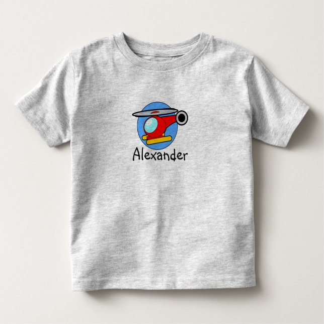Personalised Childrens Kids Helicopter T Shirt (Front)