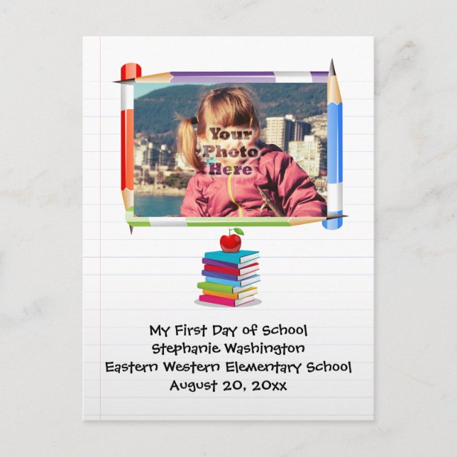Personalised Children's Kids School Custom Photo Postcard (Front)