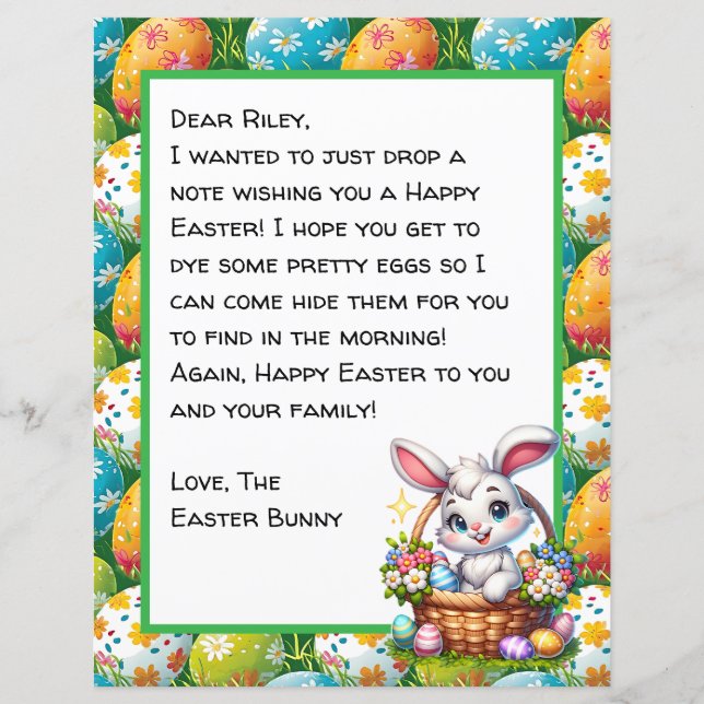 Personalised Children's Letter from Easter Bunny (Front)