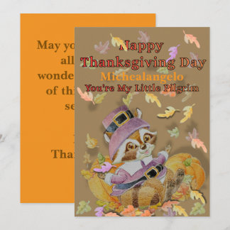 Personalised Childrens Thanksgiving Thank You Card