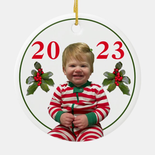 Personalised Child's Christmas Ceramic Tree Decoration (Back)