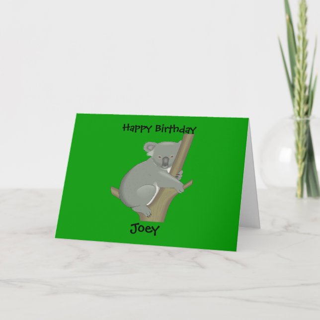 Personalised Child's Koala Birthday Card (Front)