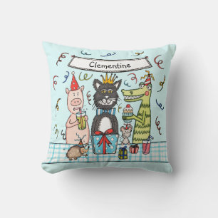 Personalised Child's Party Animals Cushion