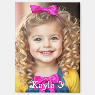 Personalised Child's Photo, Name and Age Magnet