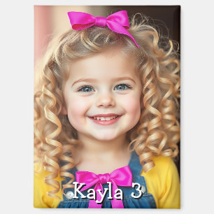 Personalised Child's Photo, Name and Age Magnet