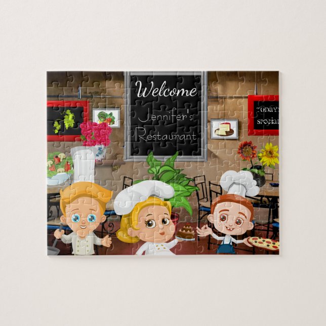 Personalised Child's Restaurant Jigsaw Puzzle (Horizontal)
