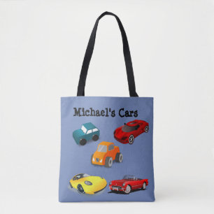 Personalised Child's "Toy Cars" Blue Bag