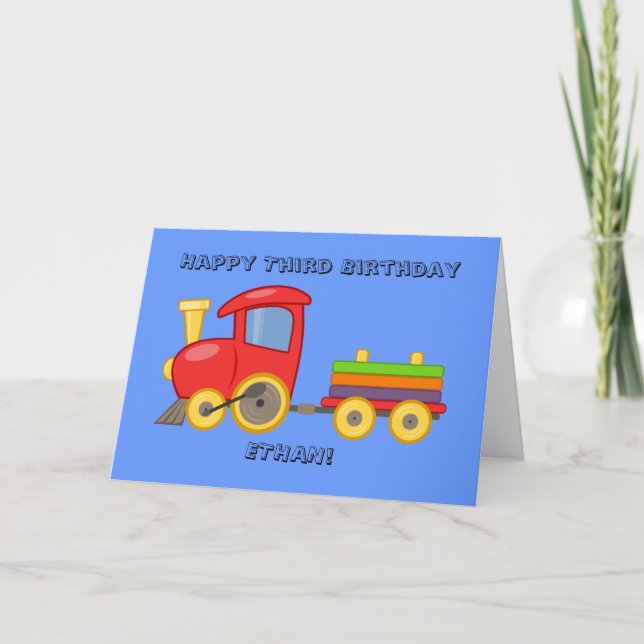 Personalised Child's Train Birthday Card (Front)