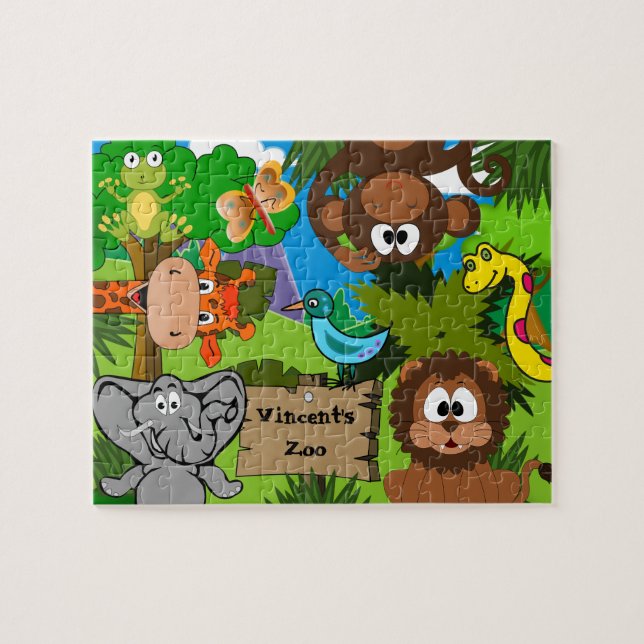 Personalised Child's Zoo Jigsaw Puzzle (Horizontal)