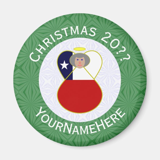 Personalised Chile Abuela Angel Christmas Flag  Magnet (Front)