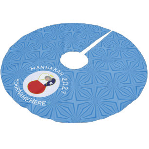 Personalised Chile Abuela Angel Hanukkah Flag Brushed Polyester Tree Skirt