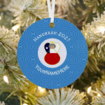 Personalised Chile Abuela Angel Hanukkah Flag Metal Tree Decoration<br><div class="desc">Angel dressed in the red, white, and blue flag of Chile on this metal ornament for your Hanukkah decor this holiday season. Designed for families with multiple religions, the Chilean angel flies in the centre of a circle of white squiggly squares. A background of blue squiggly squares completes the Hanukkah...</div>