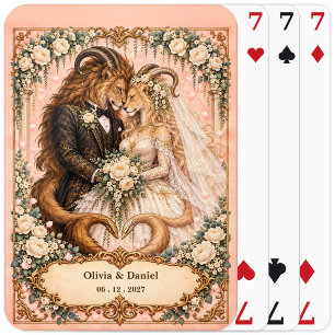 Personalised Chimera Bride and Groom Wedding Favou Playing Cards