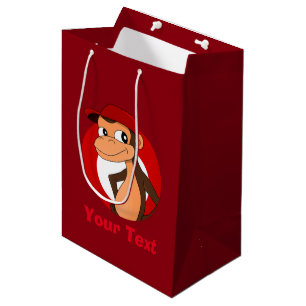 Personalised chimp cartoon medium gift bag