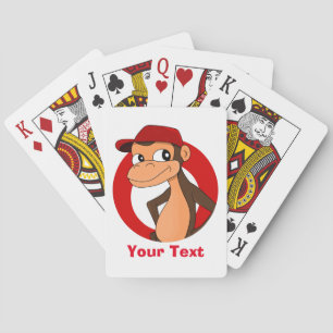 Personalised chimp cartoon playing cards