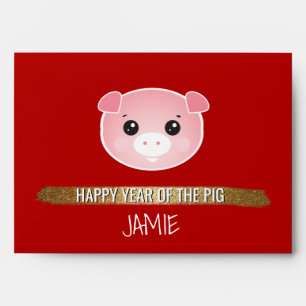 Personalised Chinese New Year Happy Year of Pig Envelope