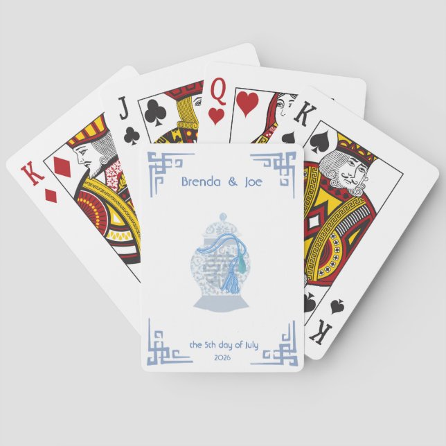 Personalised Chinoiserie Ginger Jar Jars tassel Playing Cards (Back)