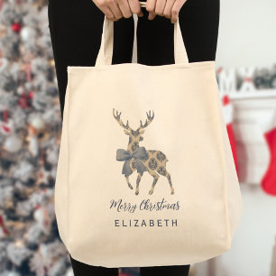 Personalised Chinoiserie Reindeer Tote Bag