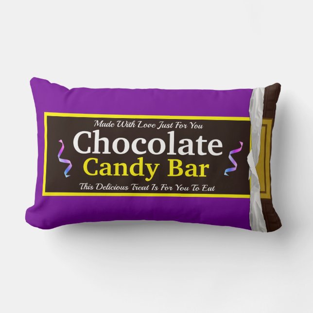 Personalised Chocolate Candy Bar Lumbar Cushion (Front)