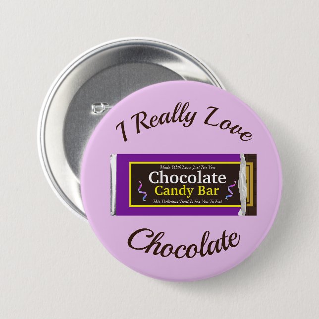 Personalised Chocolate Candy Bar Party Favour 7.5 Cm Round Badge (Front & Back)