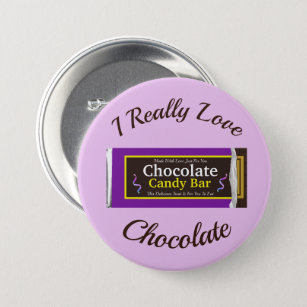 Personalised Chocolate Candy Bar Party Favour 7.5 Cm Round Badge