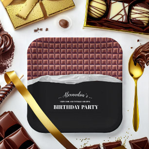 Personalised Chocolate Candy Bar Party Paper Plate