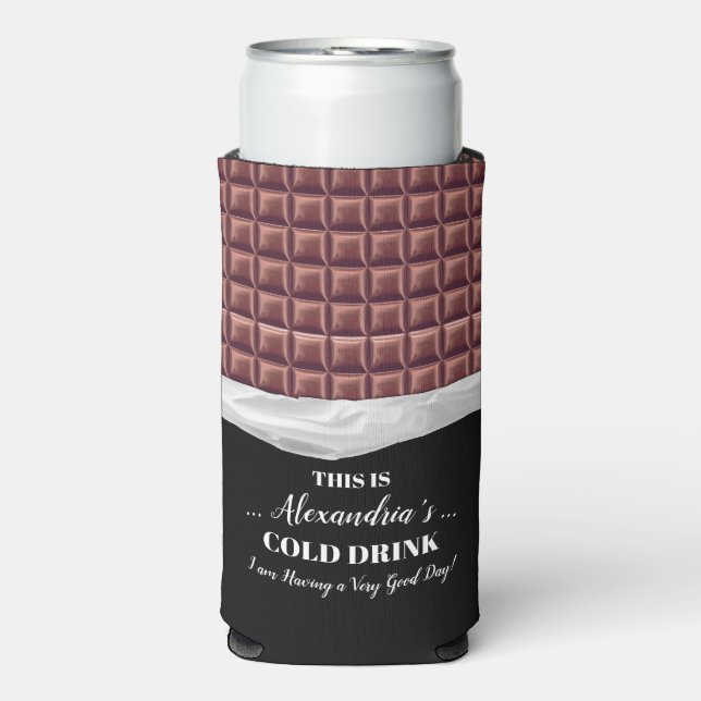 Personalised Chocolate Candy Bar Party Seltzer Can Cooler (Seltzer Front)