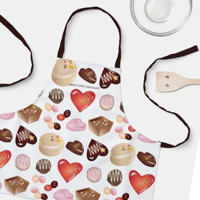 Personalised Chocolate Candy Heart Kids Apron (Creator Uploaded)