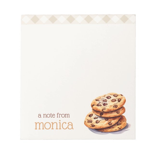 Personalised Chocolate Chip Cookie Lover Notepad (Front)