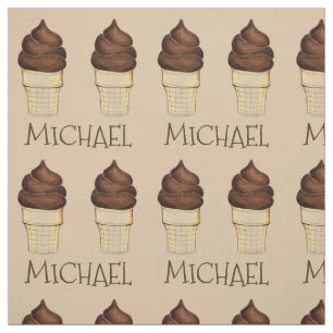 Personalised Chocolate Ice Cream Cone Cones Fabric