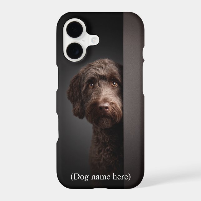 Personalised Chocolate Labradoodle Portrait (Back)