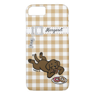 Personalised Chocolate Labrador and Doughnuts Case-Mate iPhone Case