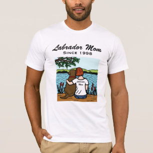 Personalised Chocolate Labrador and Mum 3 T-Shirt
