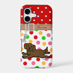 Personalised Chocolate Labrador Puppy Cartoon